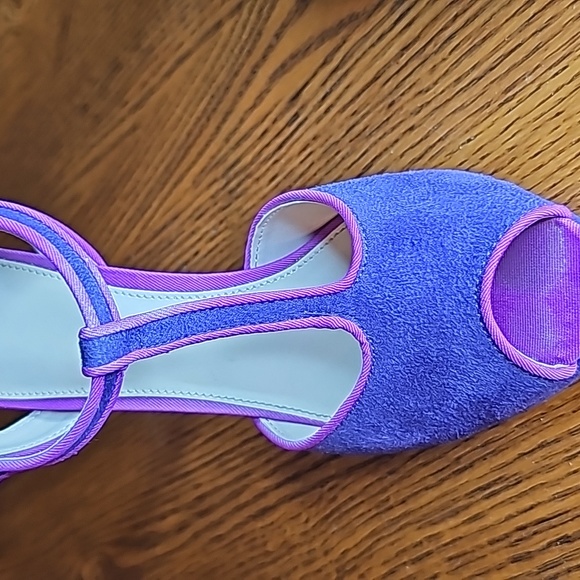 Elle open toe T-strap suede heels - Picture 3 of 8